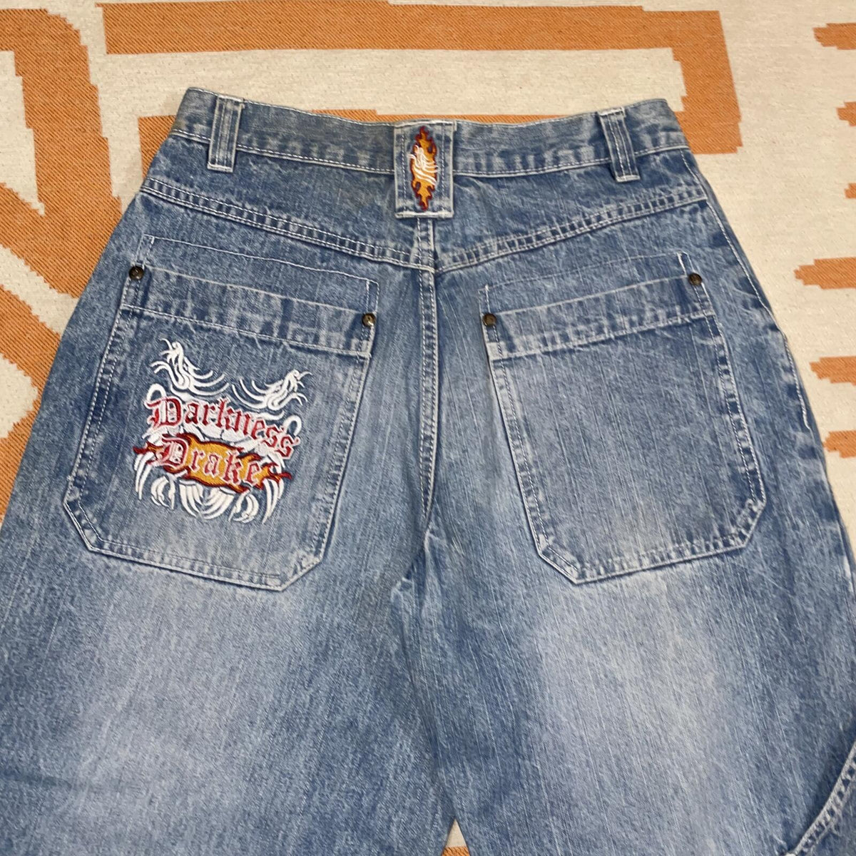 Dognose 90s Embroidered ‘Darkness Drake’ Baggy Jeans 28x32