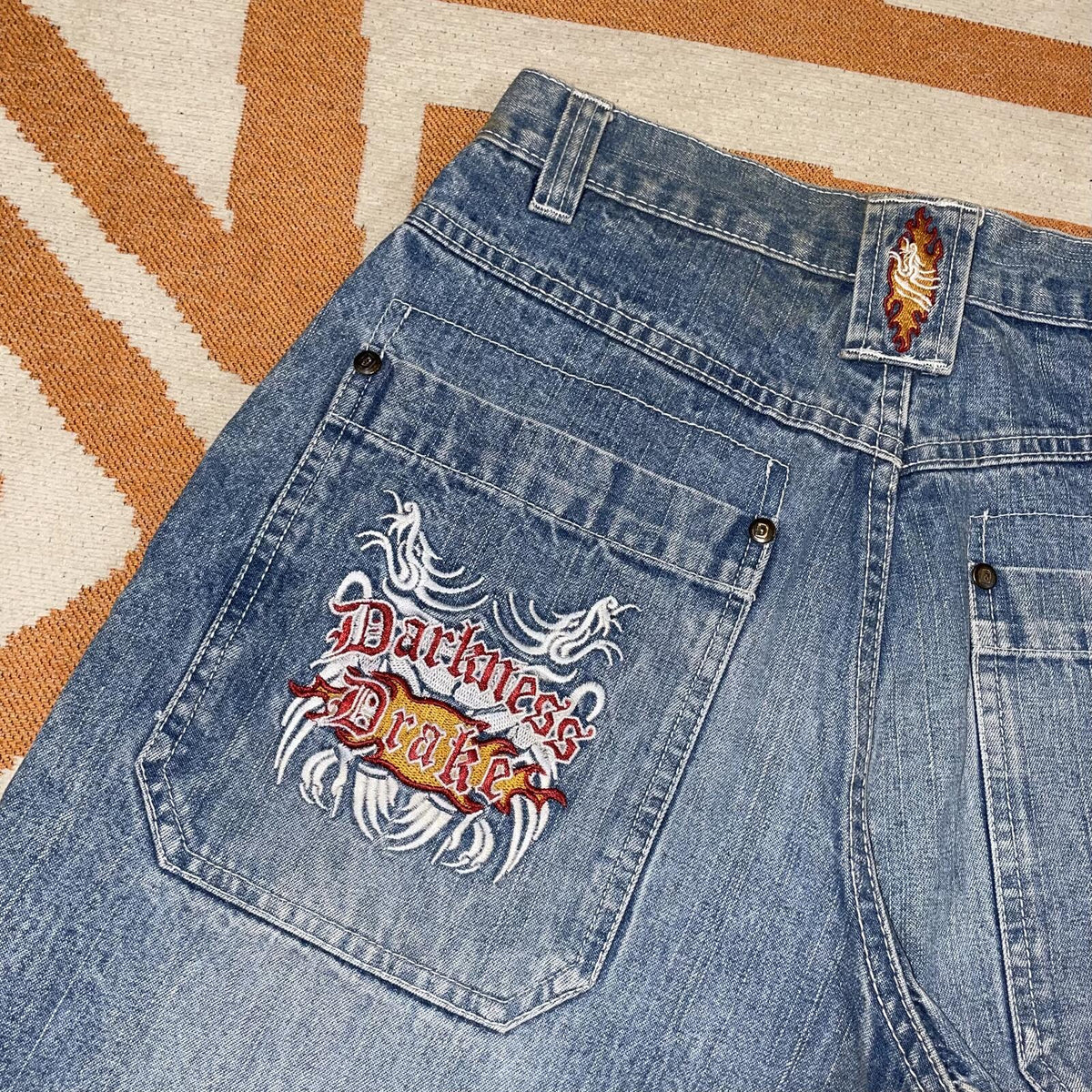 Dognose 90s Embroidered ‘Darkness Drake’ Baggy Jeans 28x32