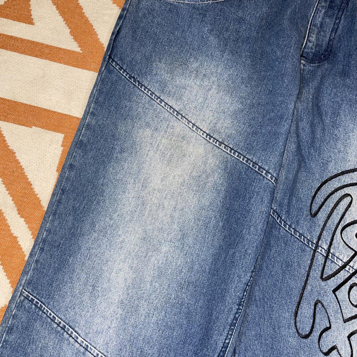 R:spc:t 00s Embroidered/Printed Baggy Denim Jeans 42x34