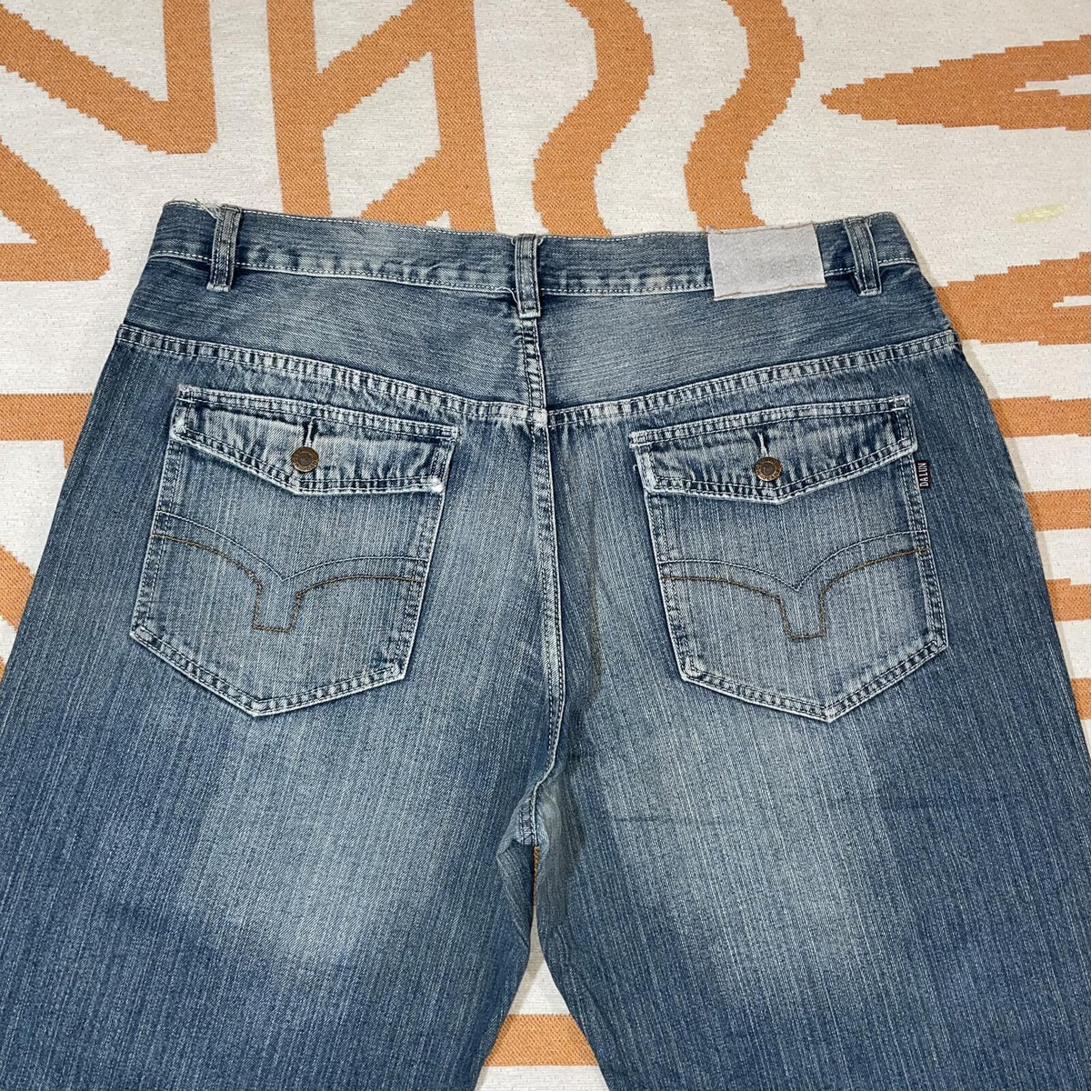 Da Lun 90s Embroidered Abstract Baggy Jeans 40x32