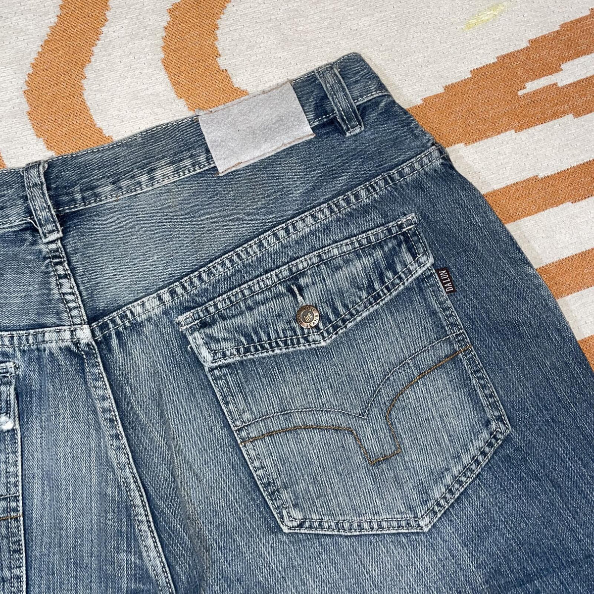 Da Lun 90s Embroidered Abstract Baggy Jeans 40x32