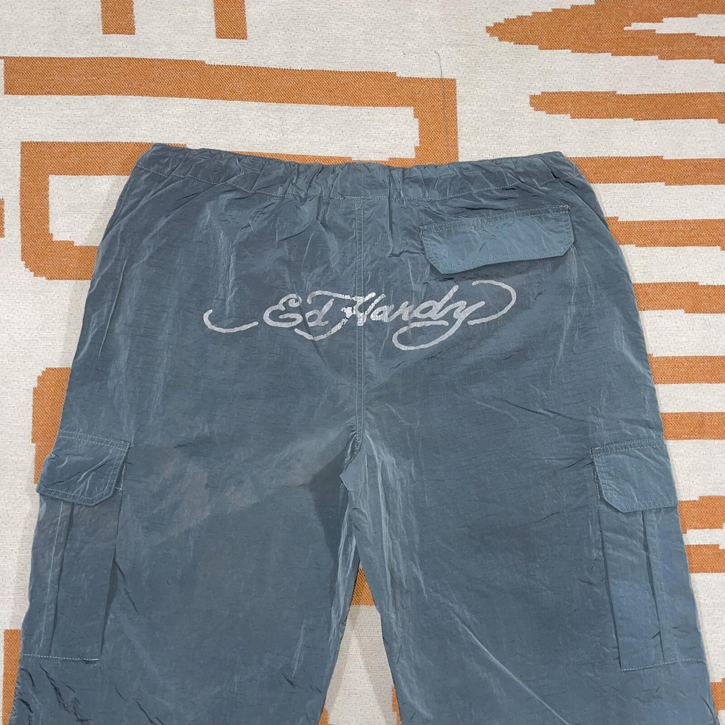 Ed Hardy x UO ‘22 Embroidered ‘Dragon’ Grey Cargo Pants 30x33