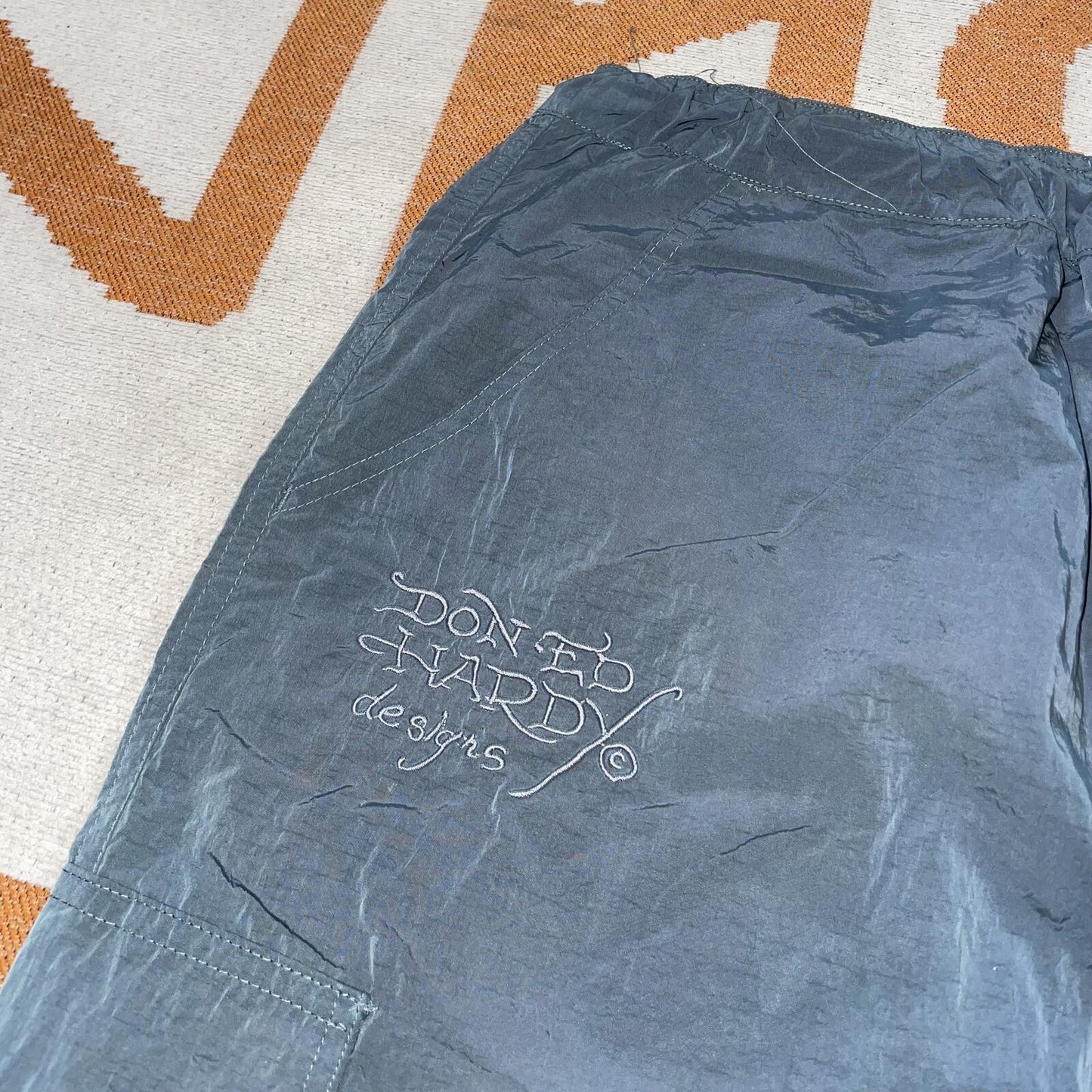 Ed Hardy x UO ‘22 Embroidered ‘Dragon’ Grey Cargo Pants 30x33