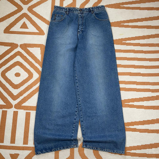 Jean Point 00s ‘Hippie Casual’ Baggy Blue Jeans 36x34