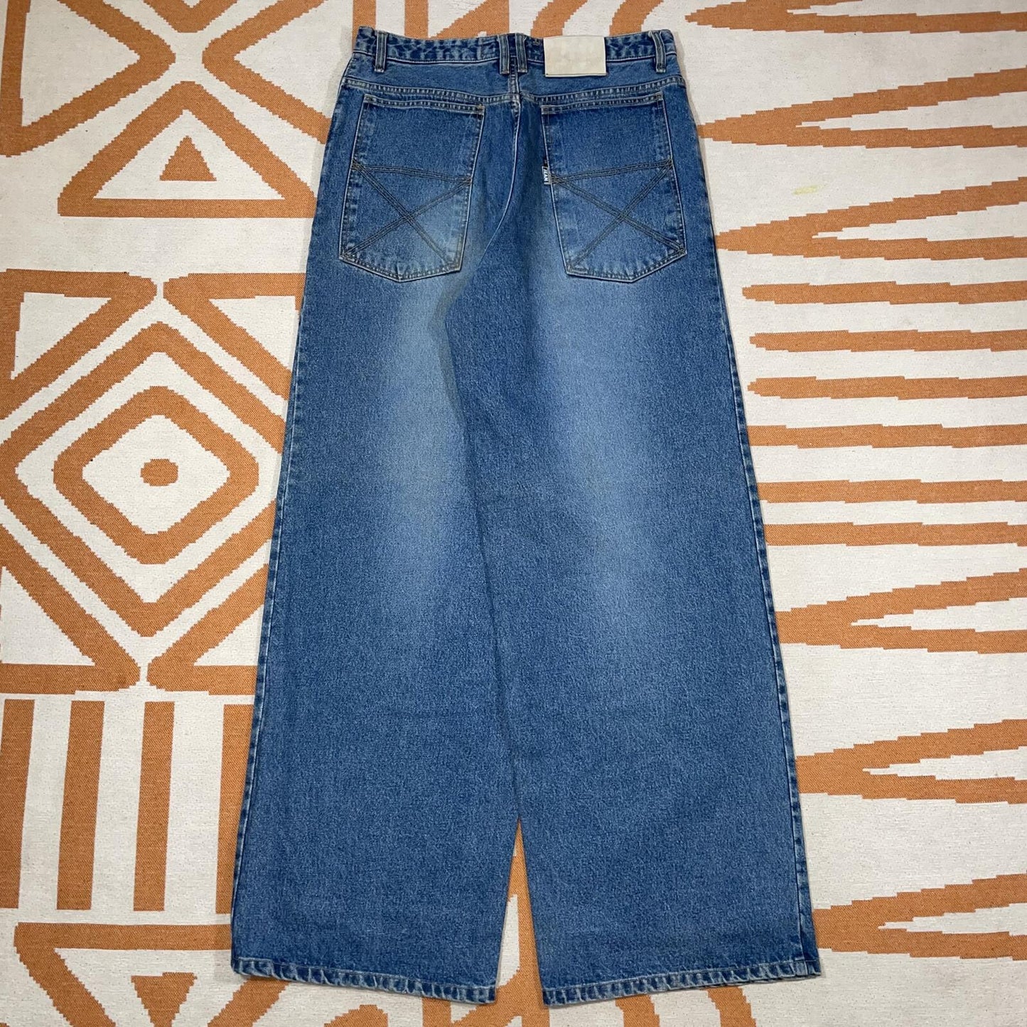 Jean Point 00s ‘Hippie Casual’ Baggy Blue Jeans 36x34