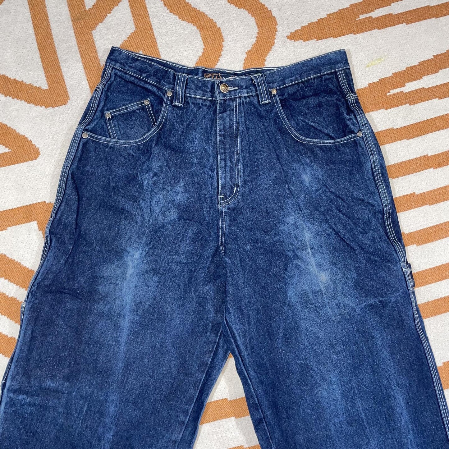 Function & Future 00s Baggy Blue Denim Carpenter Jeans 36x33