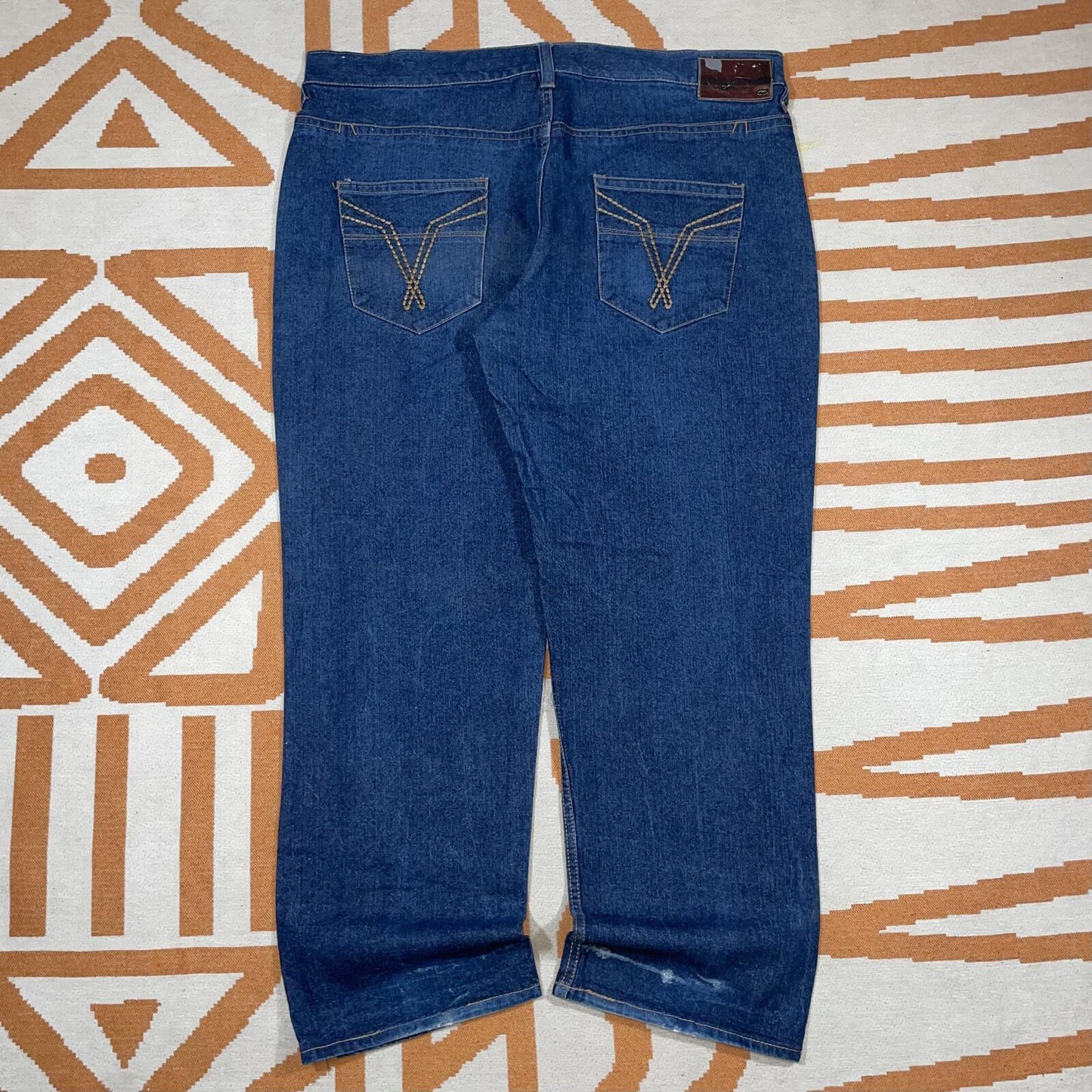 Ecko Unltd. 00s Baggy Embroidered Blue Jeans 46x33