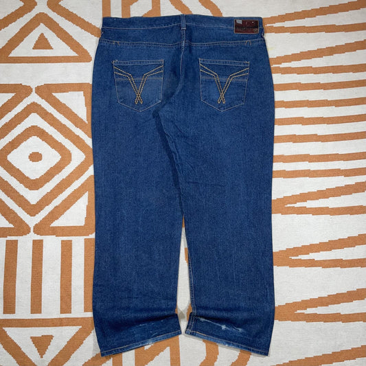 Ecko Unltd. 00s Baggy Embroidered Blue Jeans 46x33