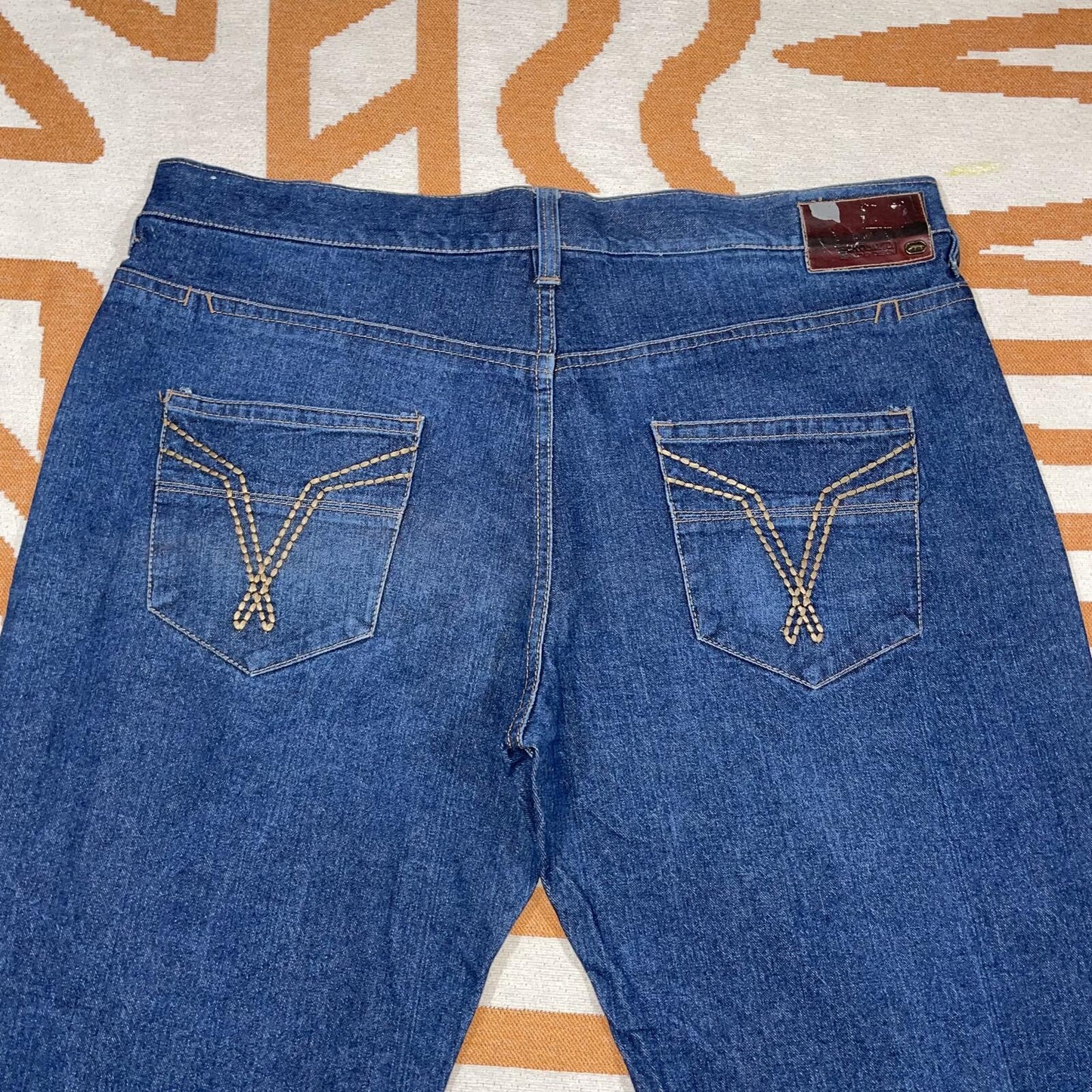 Ecko Unltd. 00s Baggy Embroidered Blue Jeans 46x33