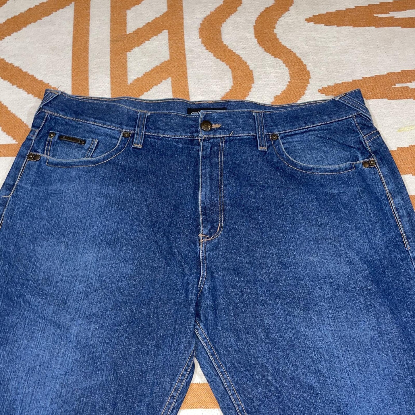 Ecko Unltd. 00s Baggy Embroidered Blue Jeans 46x33