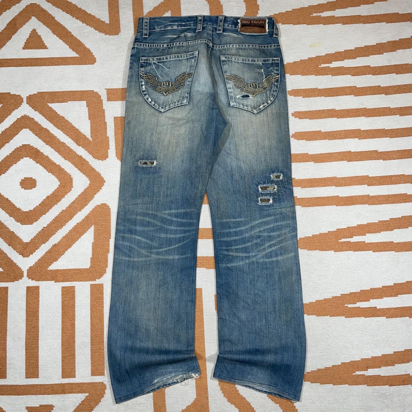 Osaka Big Train 00s Japanese Embroidered/Patched Denim Jeans 30x31