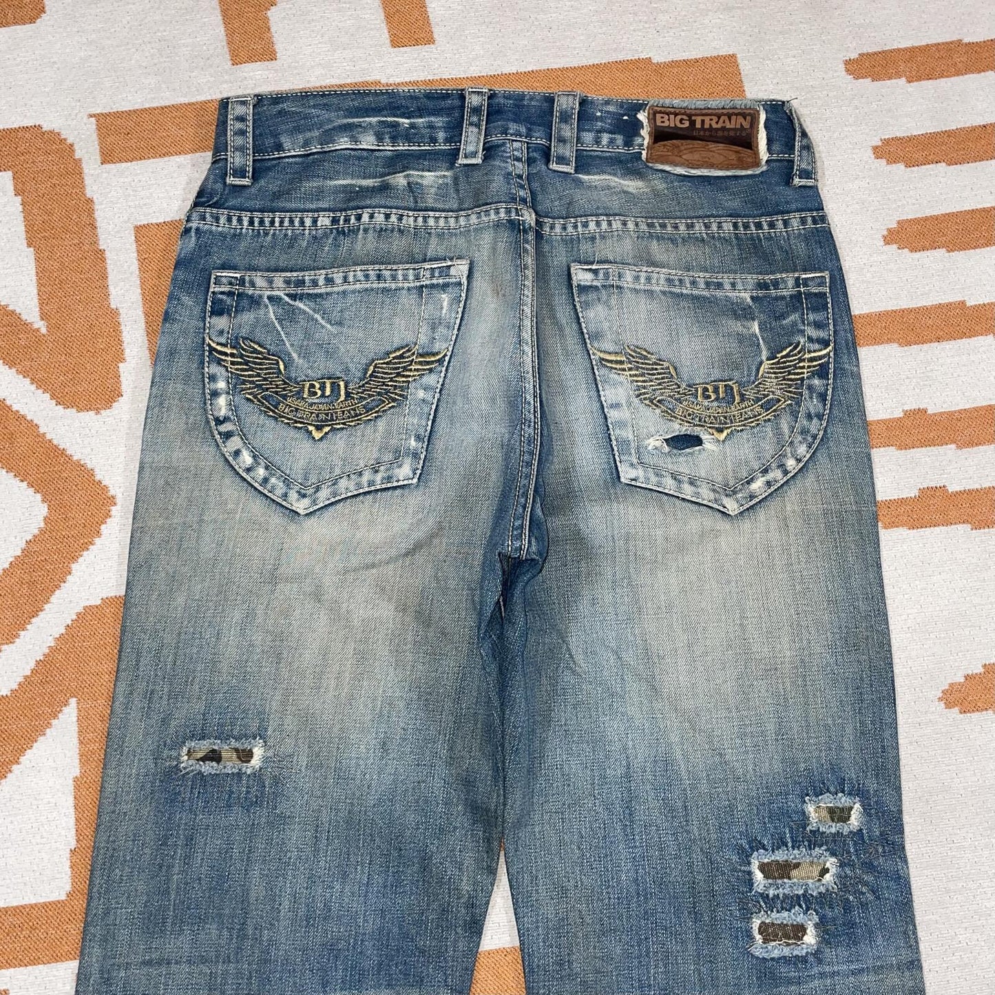 Osaka Big Train 00s Japanese Embroidered/Patched Denim Jeans 30x31