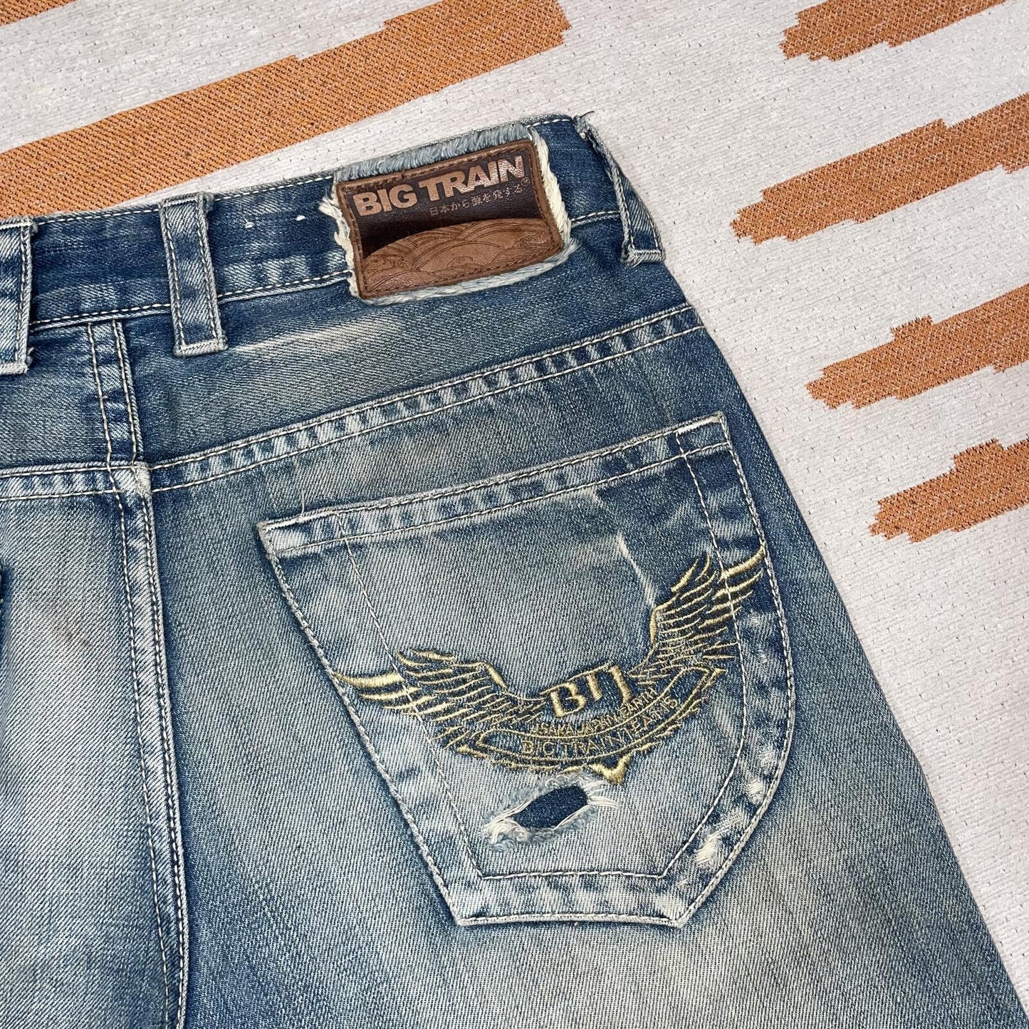 Osaka Big Train 00s Japanese Embroidered/Patched Denim Jeans 30x31