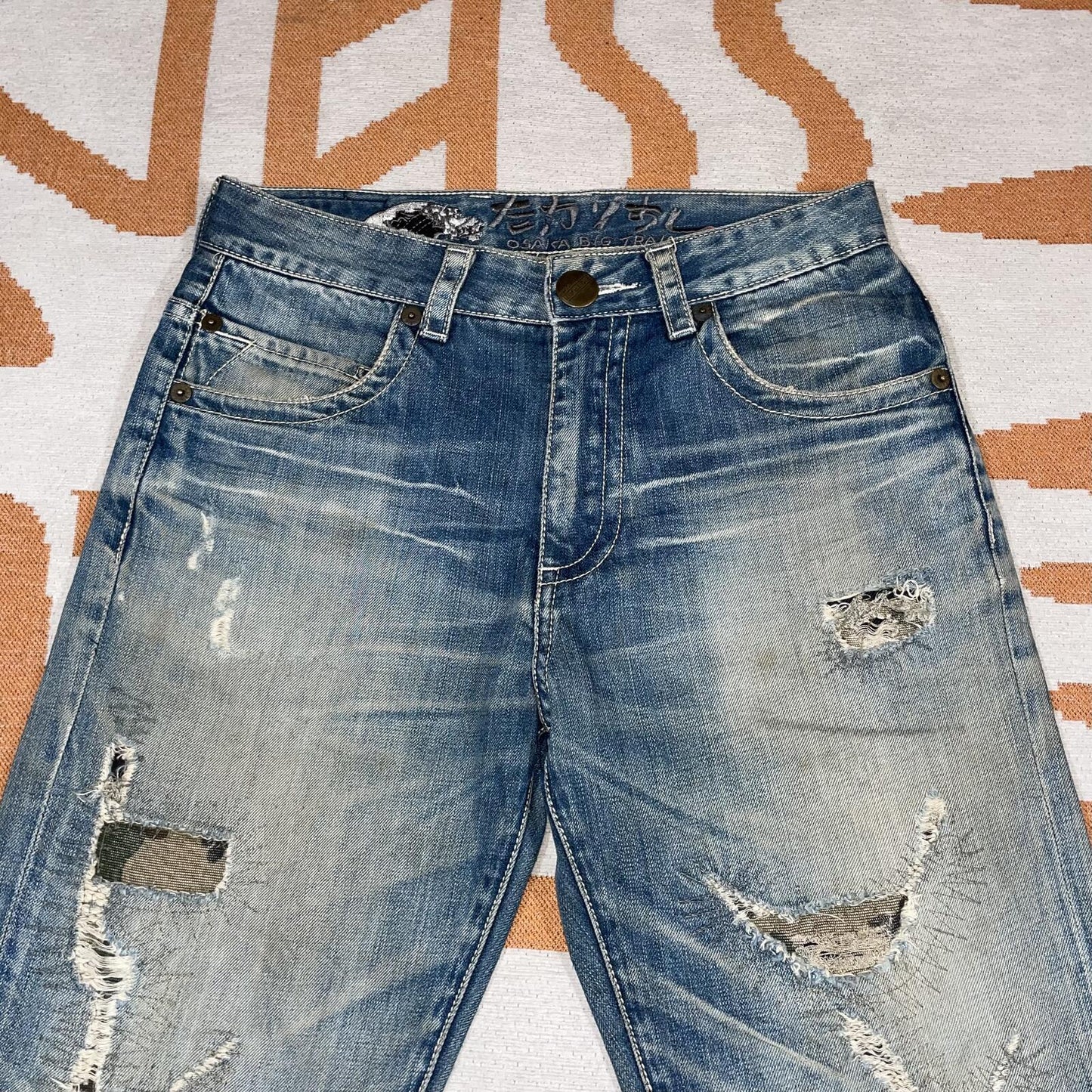 Osaka Big Train 00s Japanese Embroidered/Patched Denim Jeans 30x31