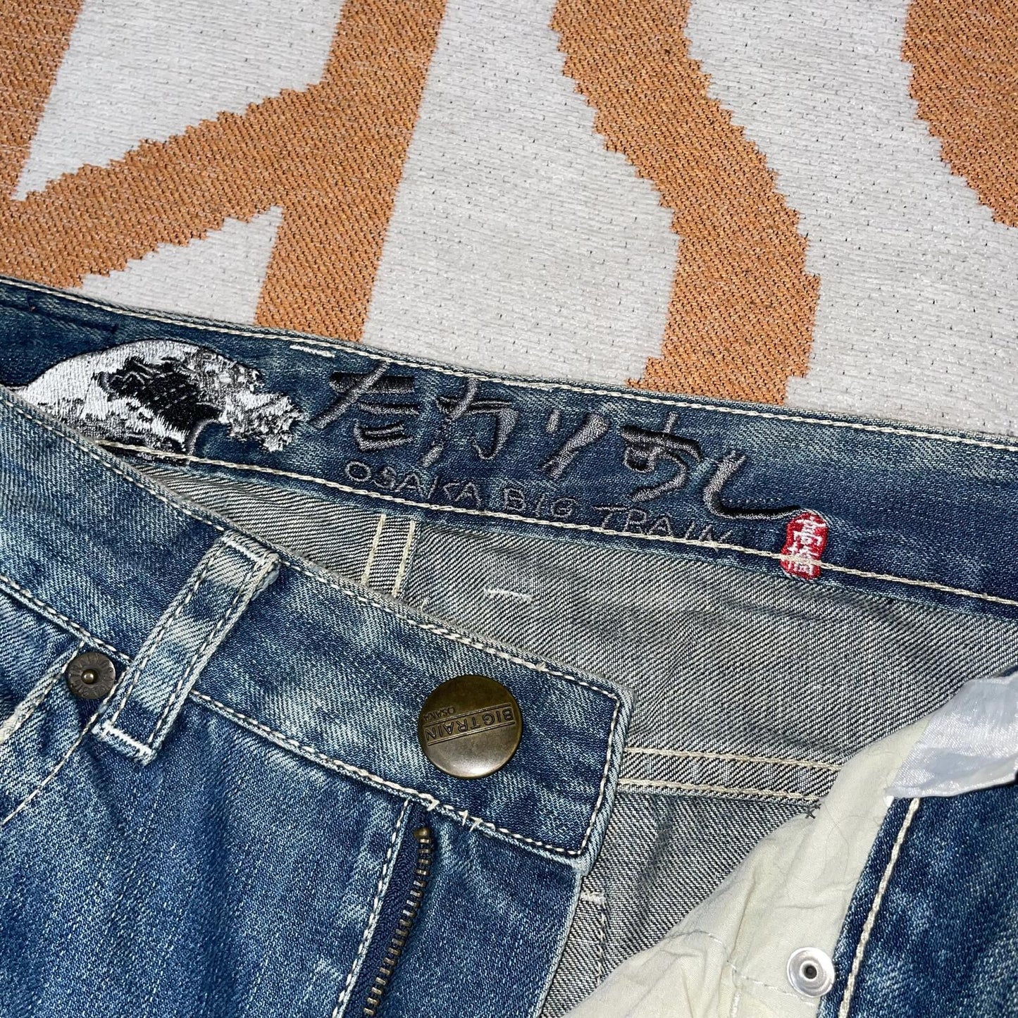 Osaka Big Train 00s Japanese Embroidered/Patched Denim Jeans 30x31