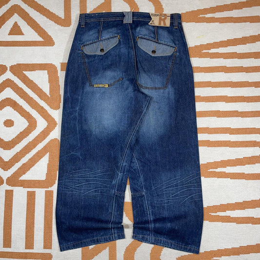 Rocawear 00s Baggy Denim Blue Jeans 34x28