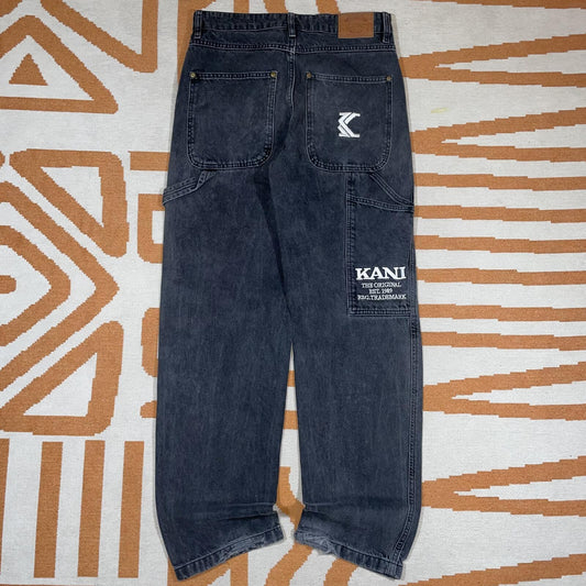 Karl Kani 00s Embroidered Loose Grey Jeans 30x31