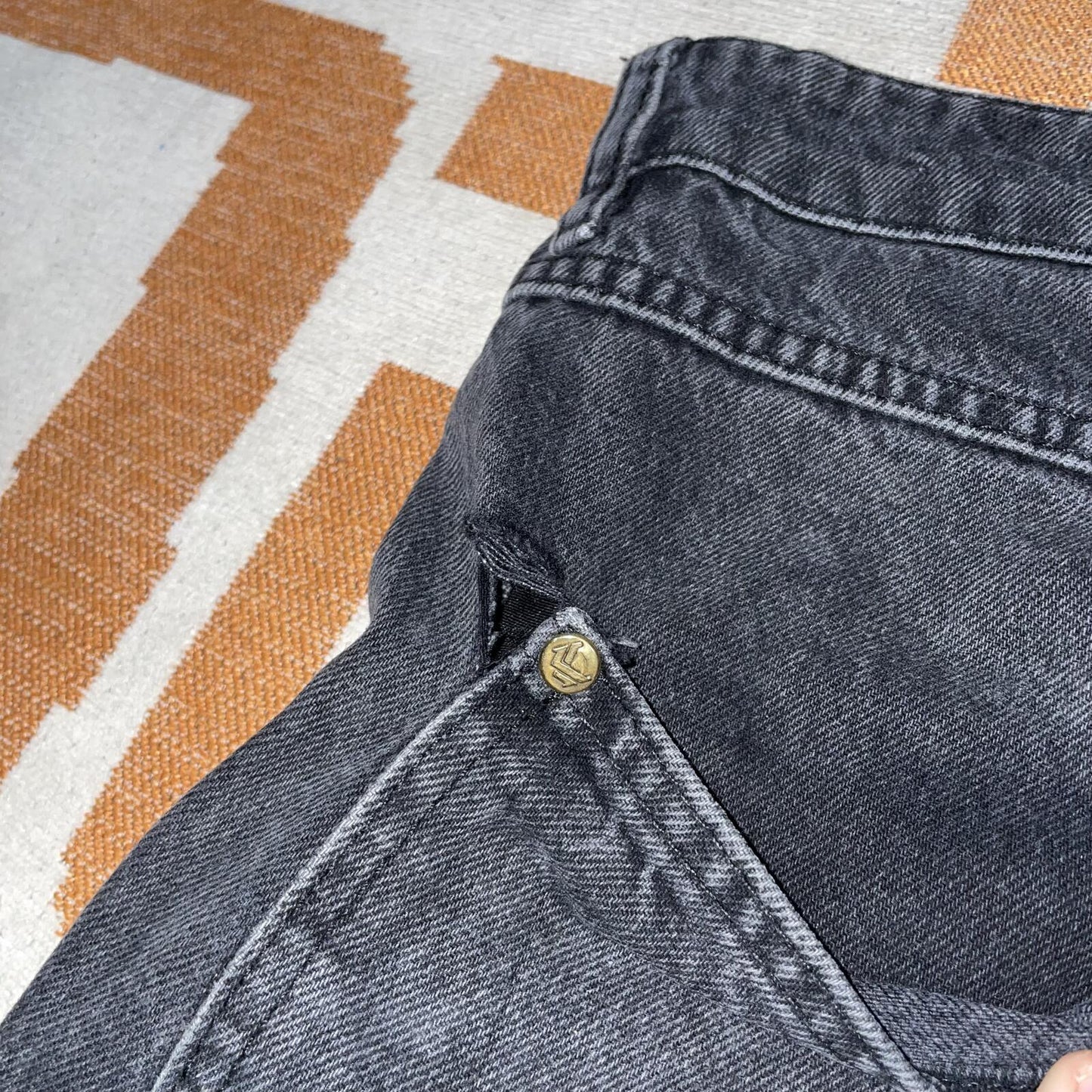 Karl Kani 00s Embroidered Loose Grey Jeans 30x31