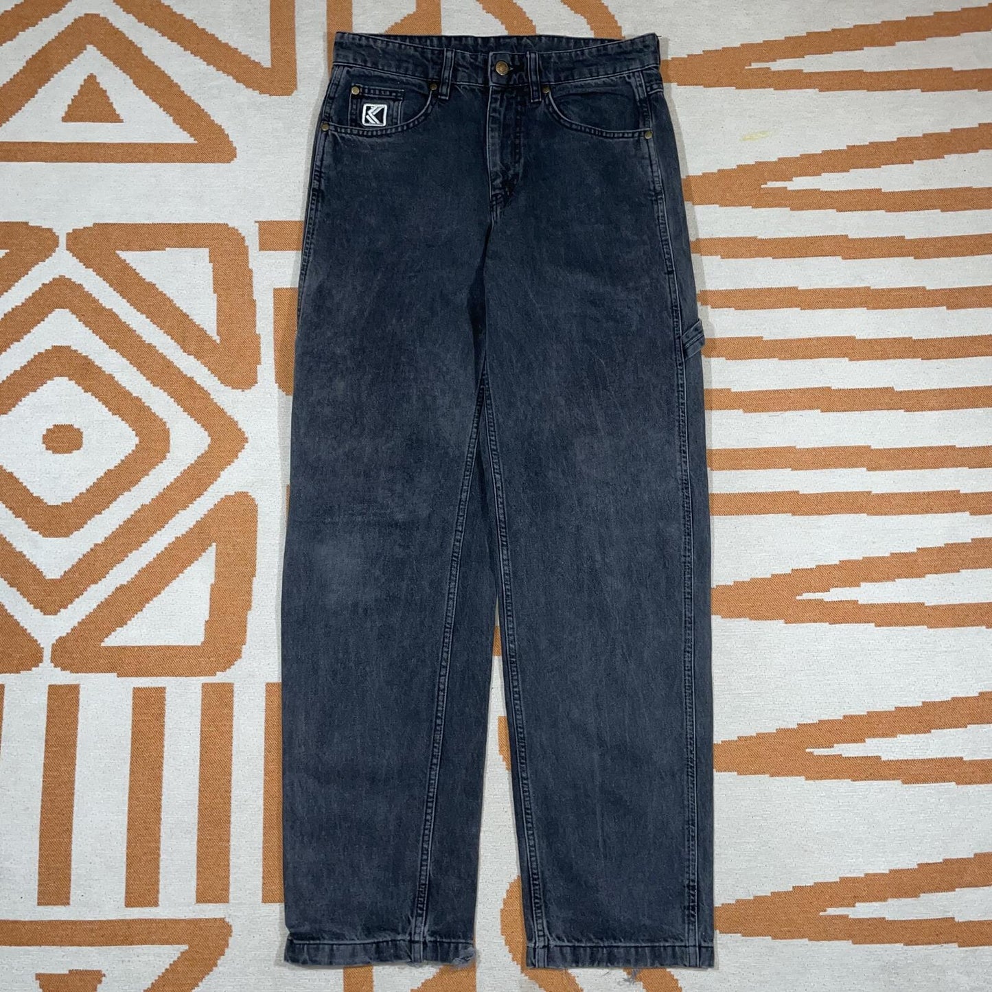 Karl Kani 00s Embroidered Loose Grey Jeans 30x31