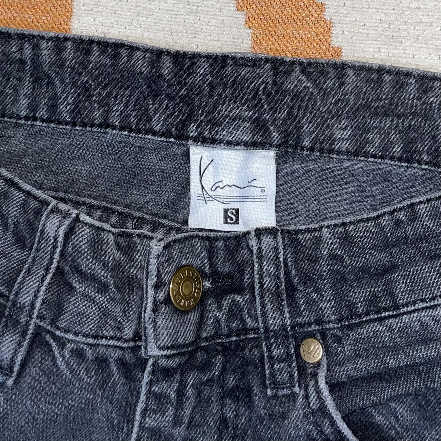Karl Kani 00s Embroidered Loose Grey Jeans 30x31