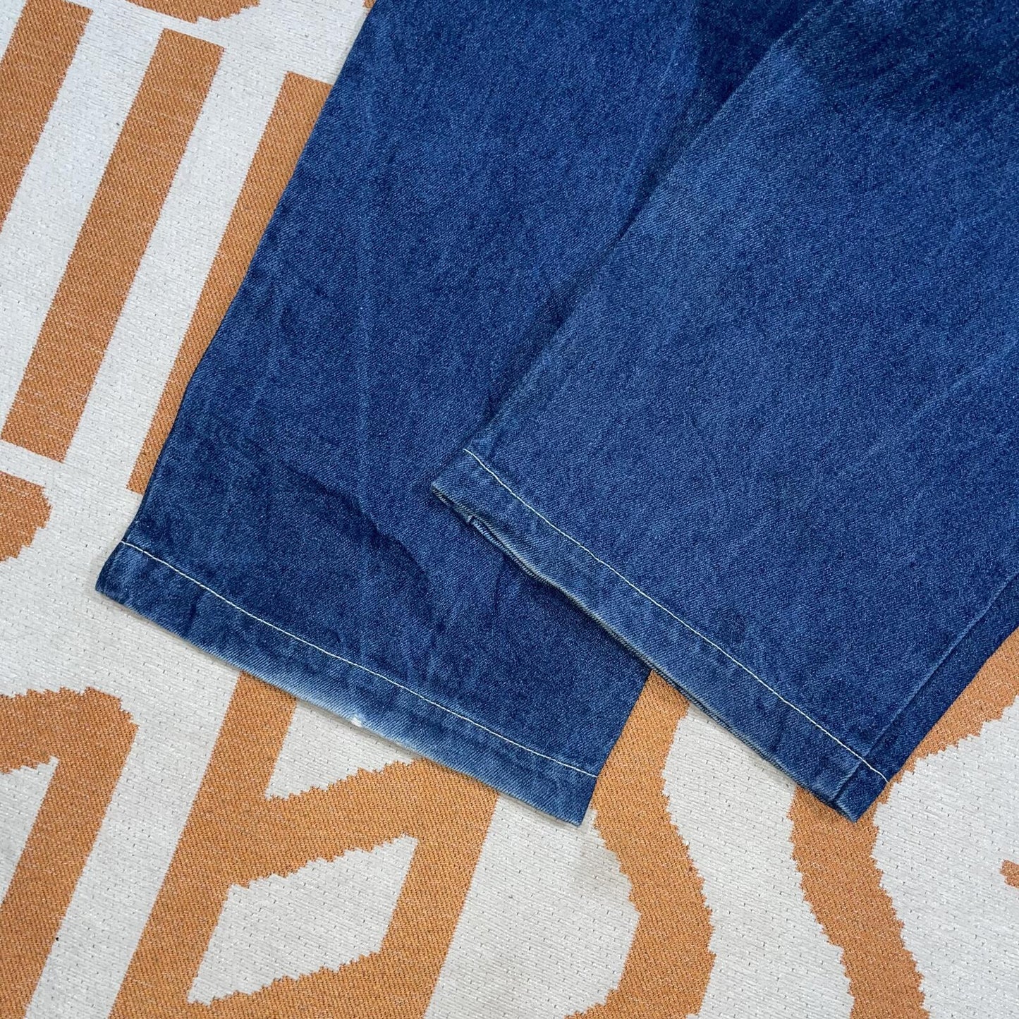 Down Impact 00s Embroidered Baggy Blue Jeans 38x32