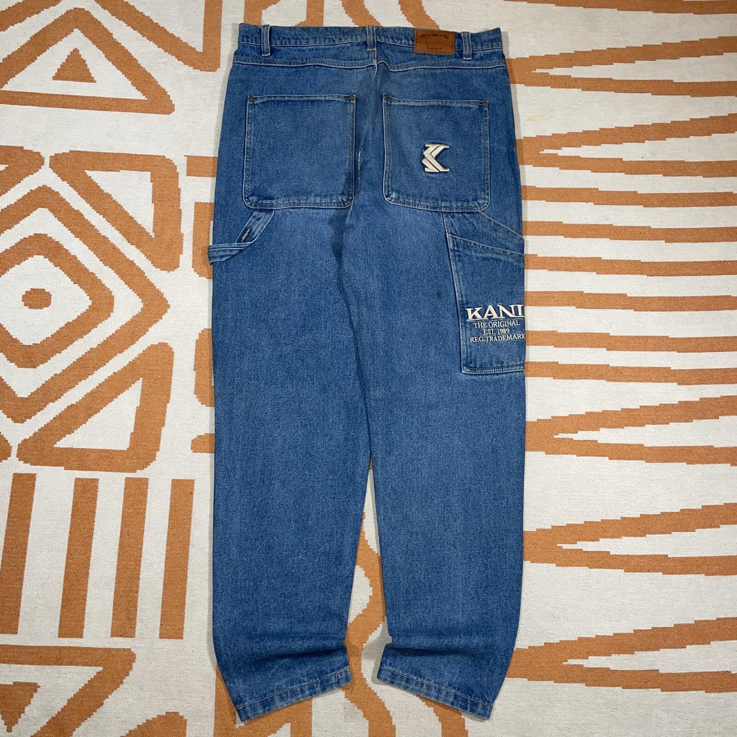 Karl Kani 00s Embroidered Loose Jeans 36x32