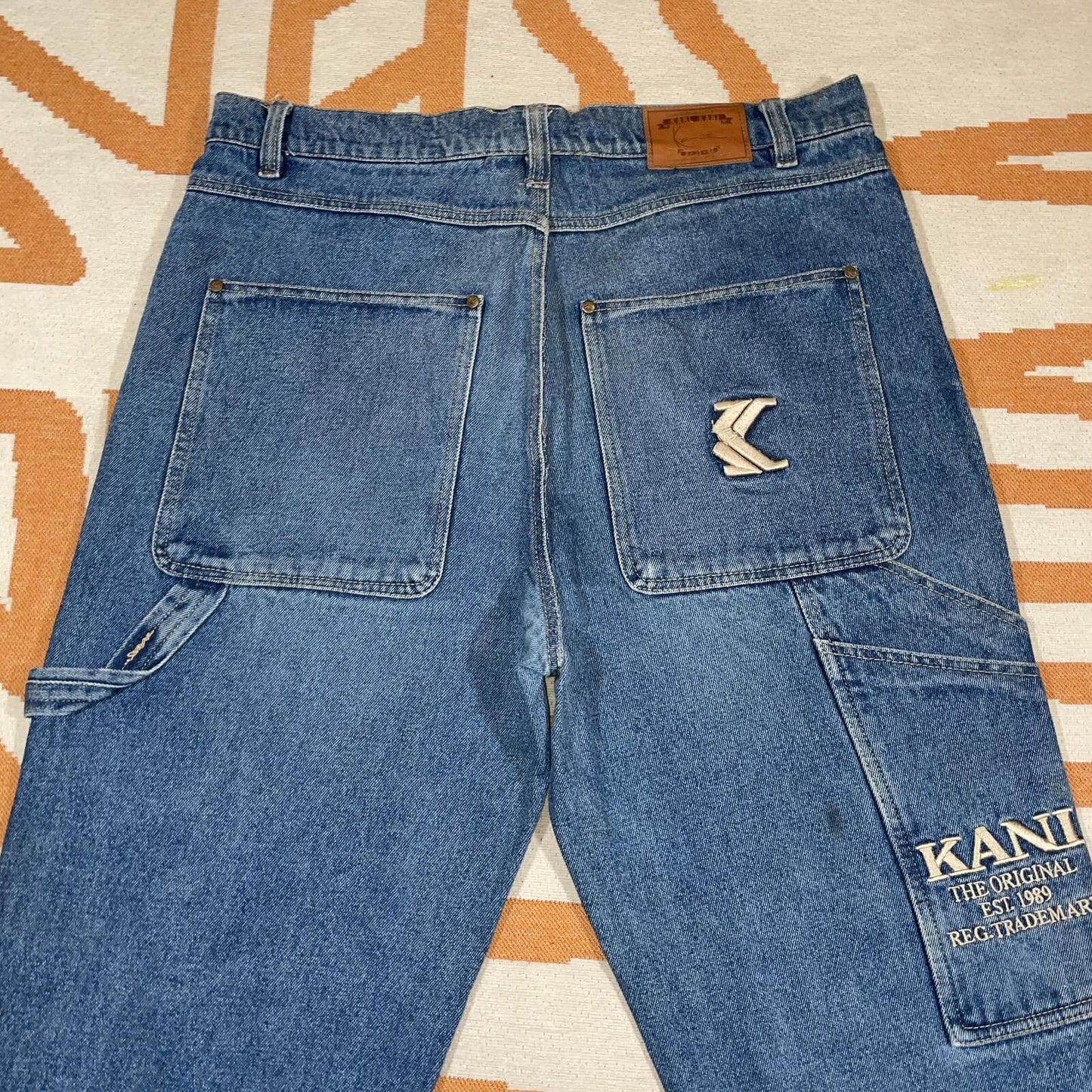 Karl Kani 00s Embroidered Loose Jeans 36x32