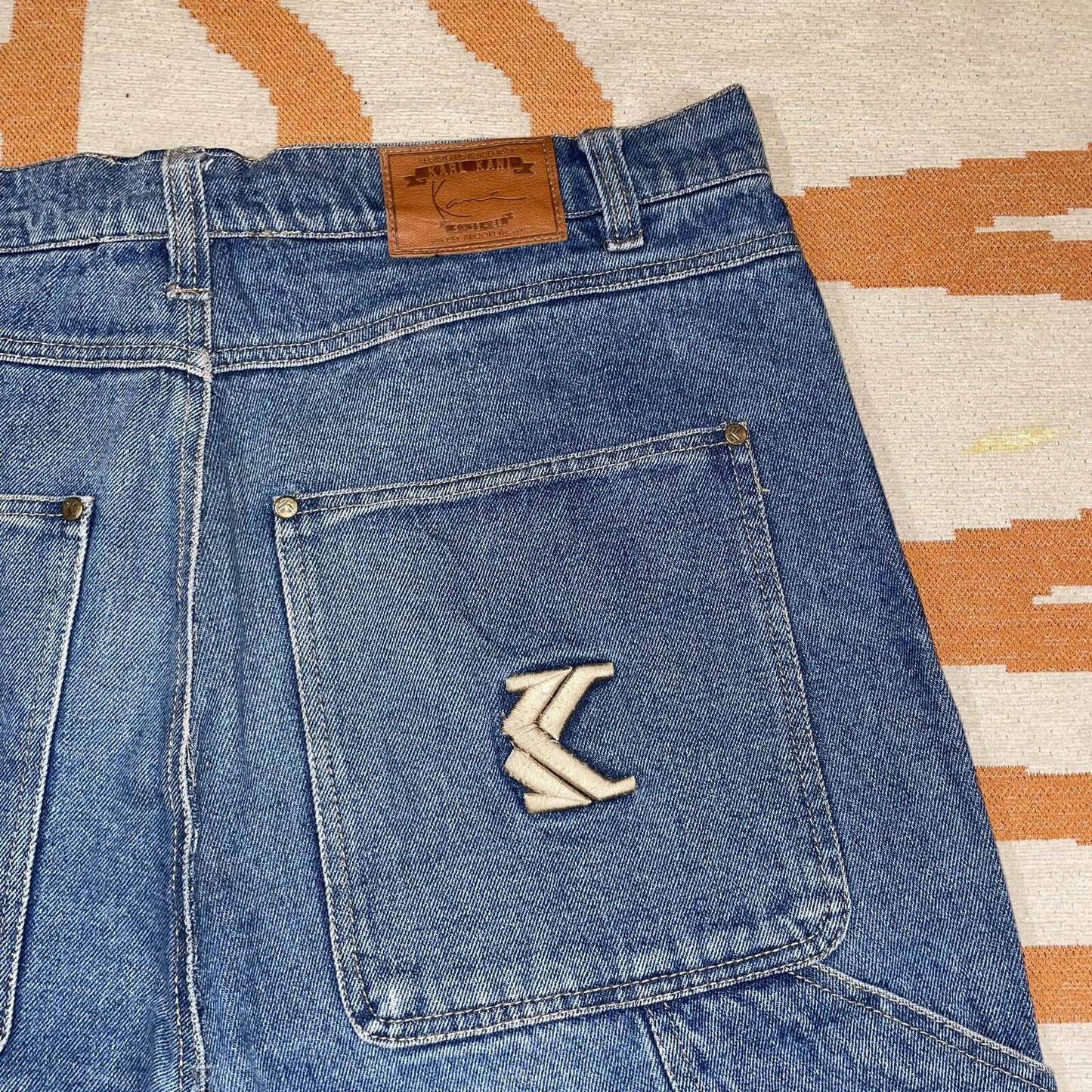 Karl Kani 00s Embroidered Loose Jeans 36x32