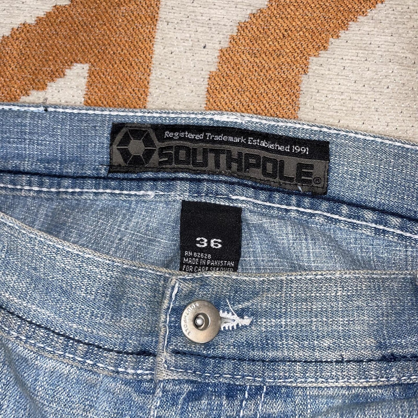 Southpole 00s Baggy Denim Hexagon Jeans 36x31