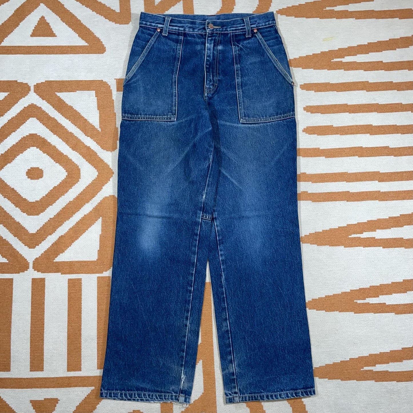 Smitty 00s Embroidered Blue Work Jeans 29x30