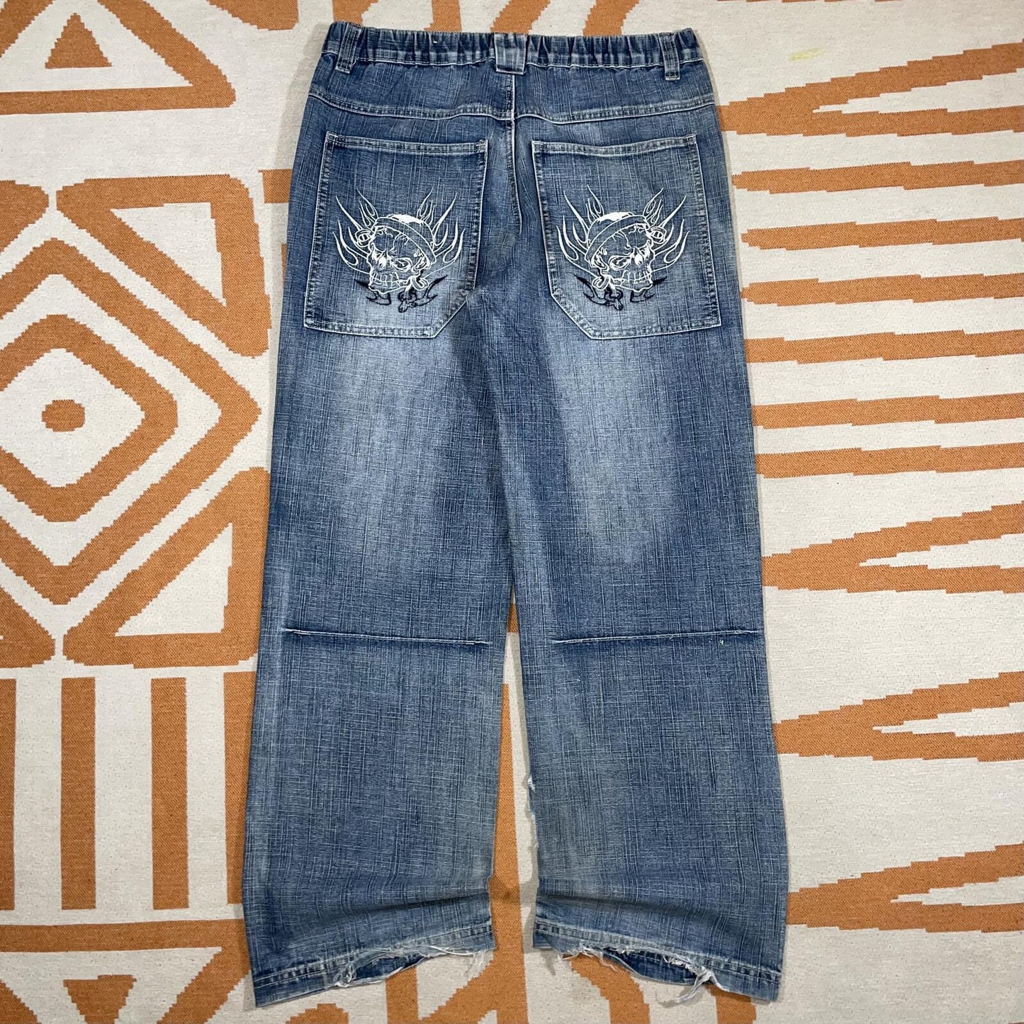Dognose 00s Embroidered Skull Baggy Jeans 32x30