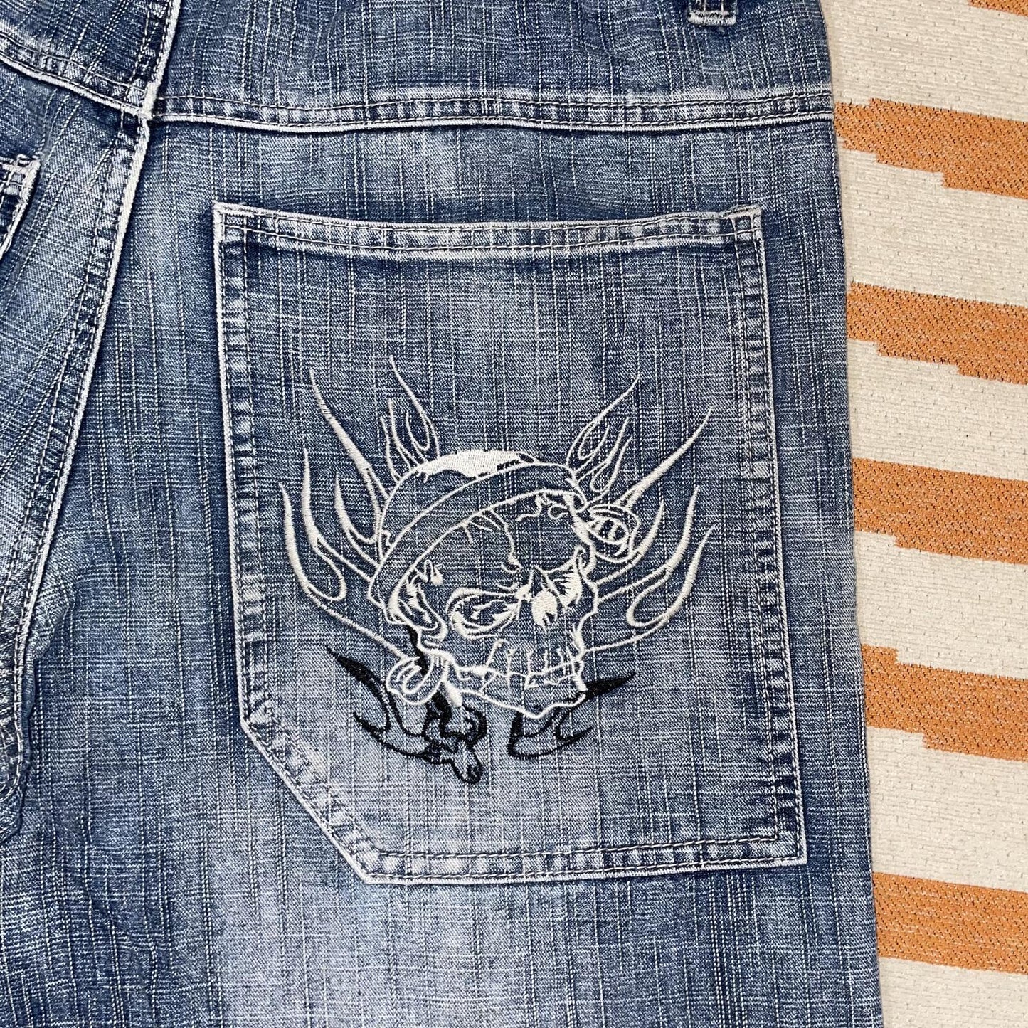 Dognose 00s Embroidered Skull Baggy Jeans 32x30