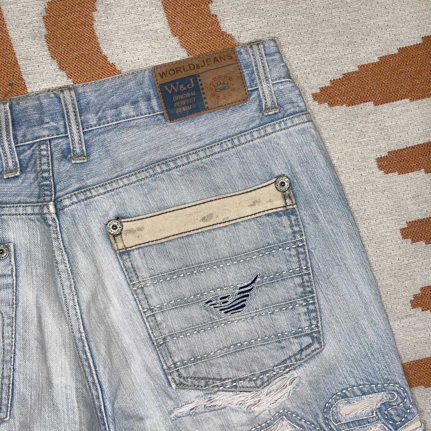 World & Jeans 00s Embroidered Baggy Jeans 34x29