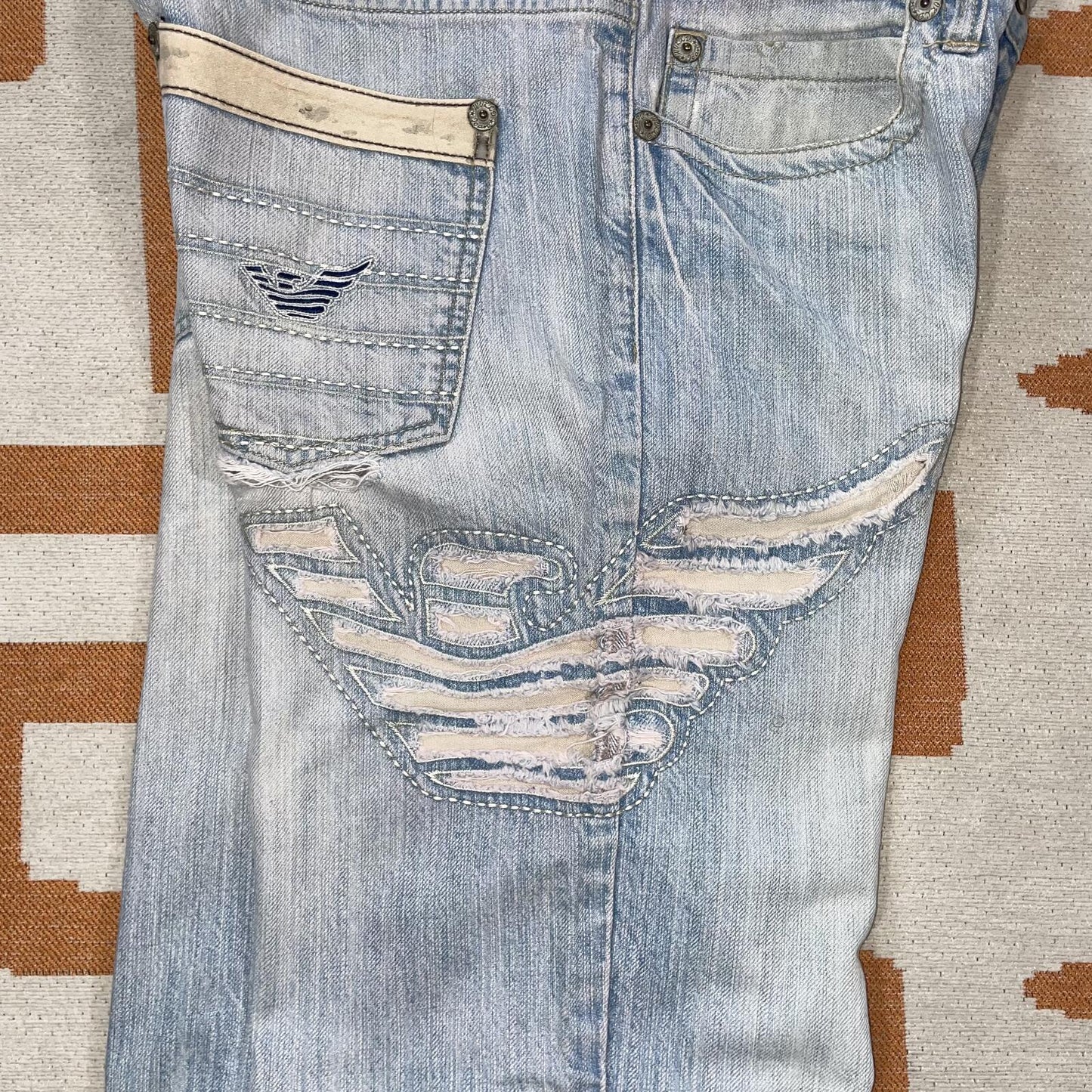 World & Jeans 00s Embroidered Baggy Jeans 34x29