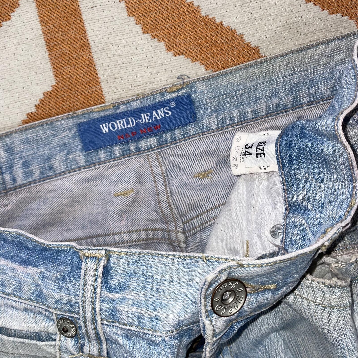 World & Jeans 00s Embroidered Baggy Jeans 34x29