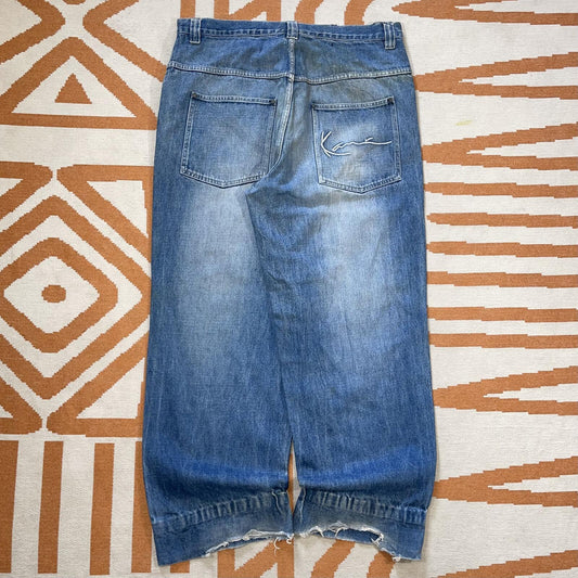 Karl Kani 00s Embroidered Signature Baggy Jeans 36x31