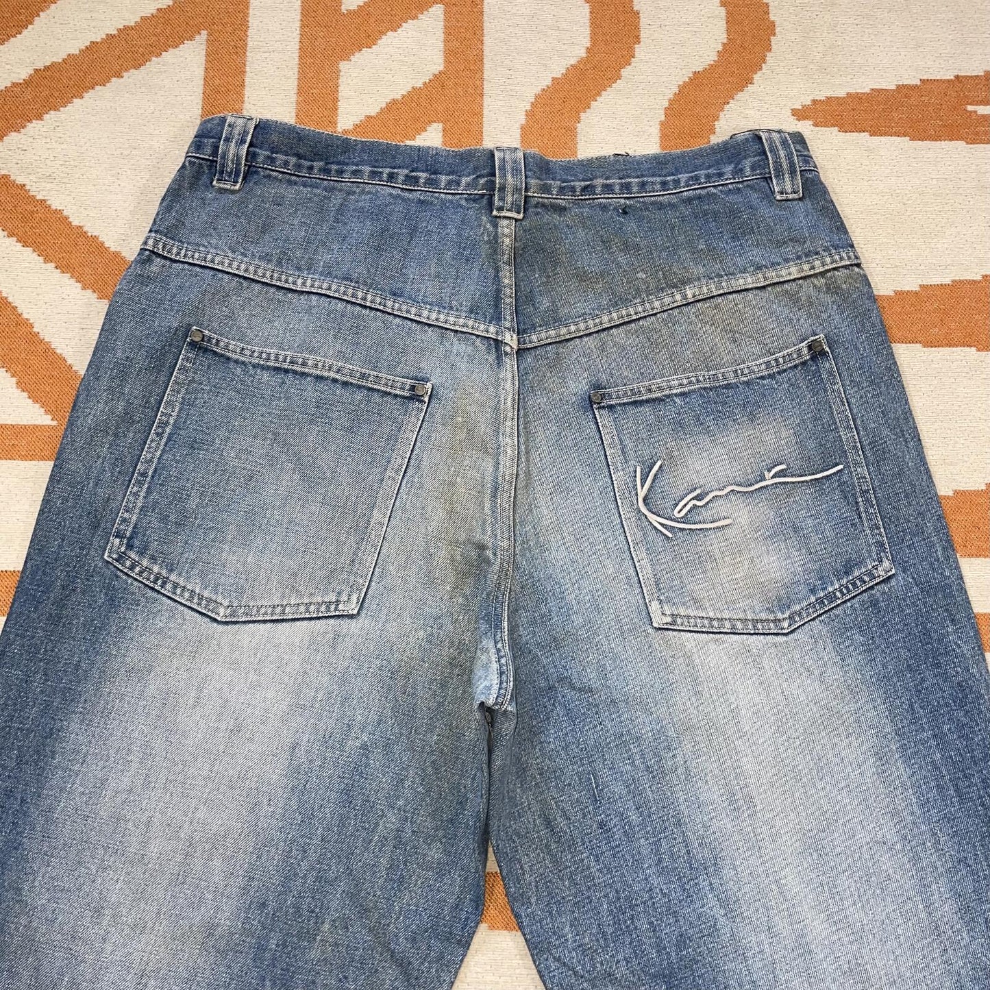 Karl Kani 00s Embroidered Signature Baggy Jeans 36x31