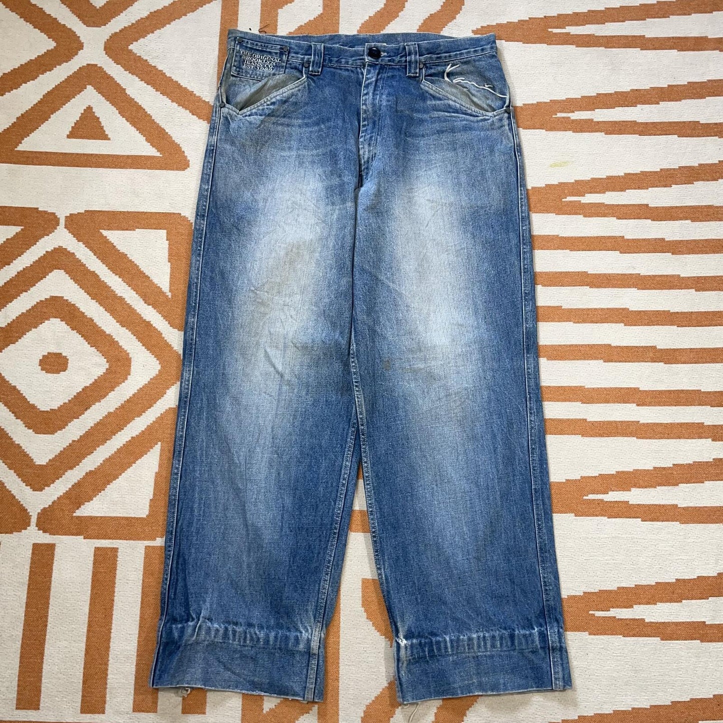Karl Kani 00s Embroidered Signature Baggy Jeans 36x31