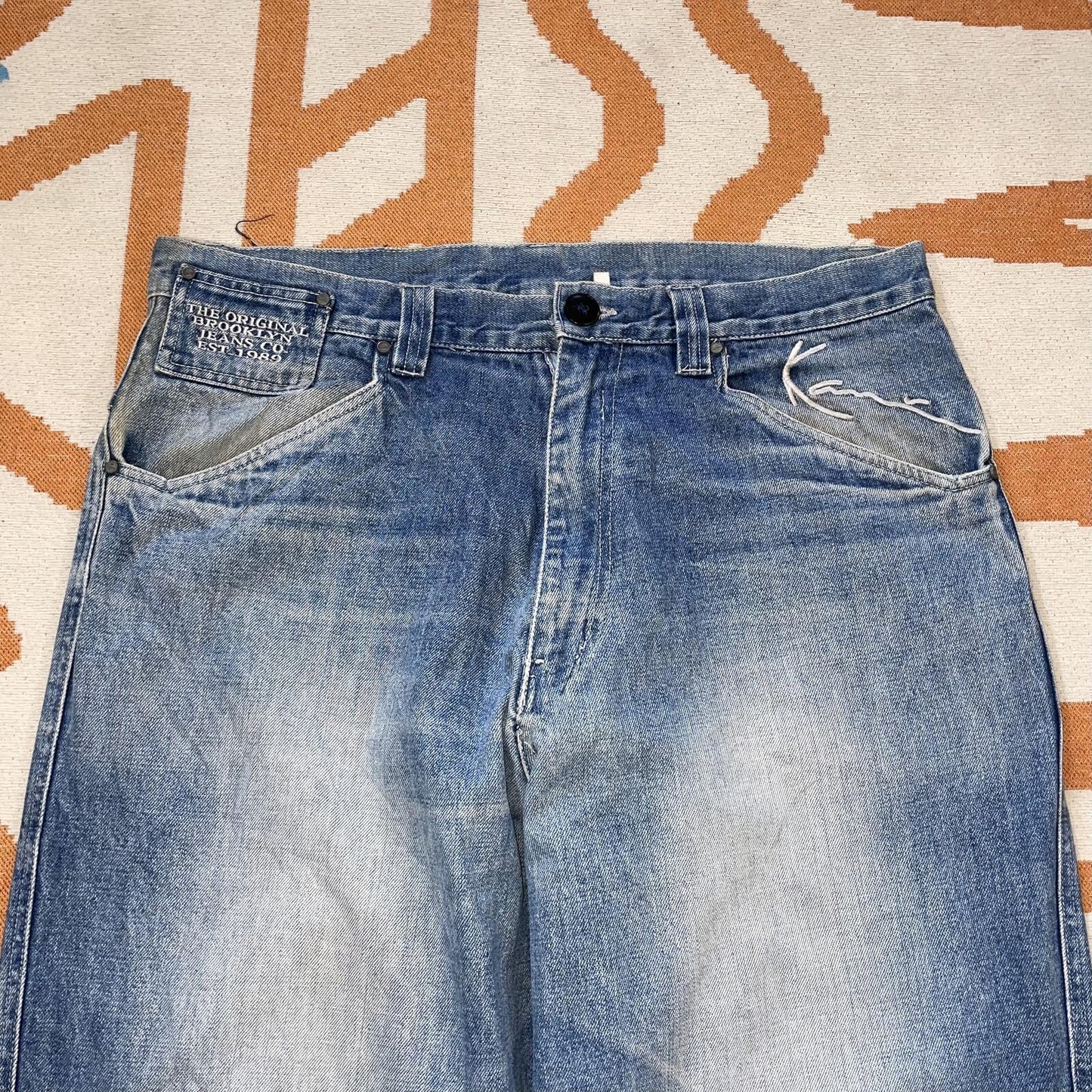 Karl Kani 00s Embroidered Signature Baggy Jeans 36x31