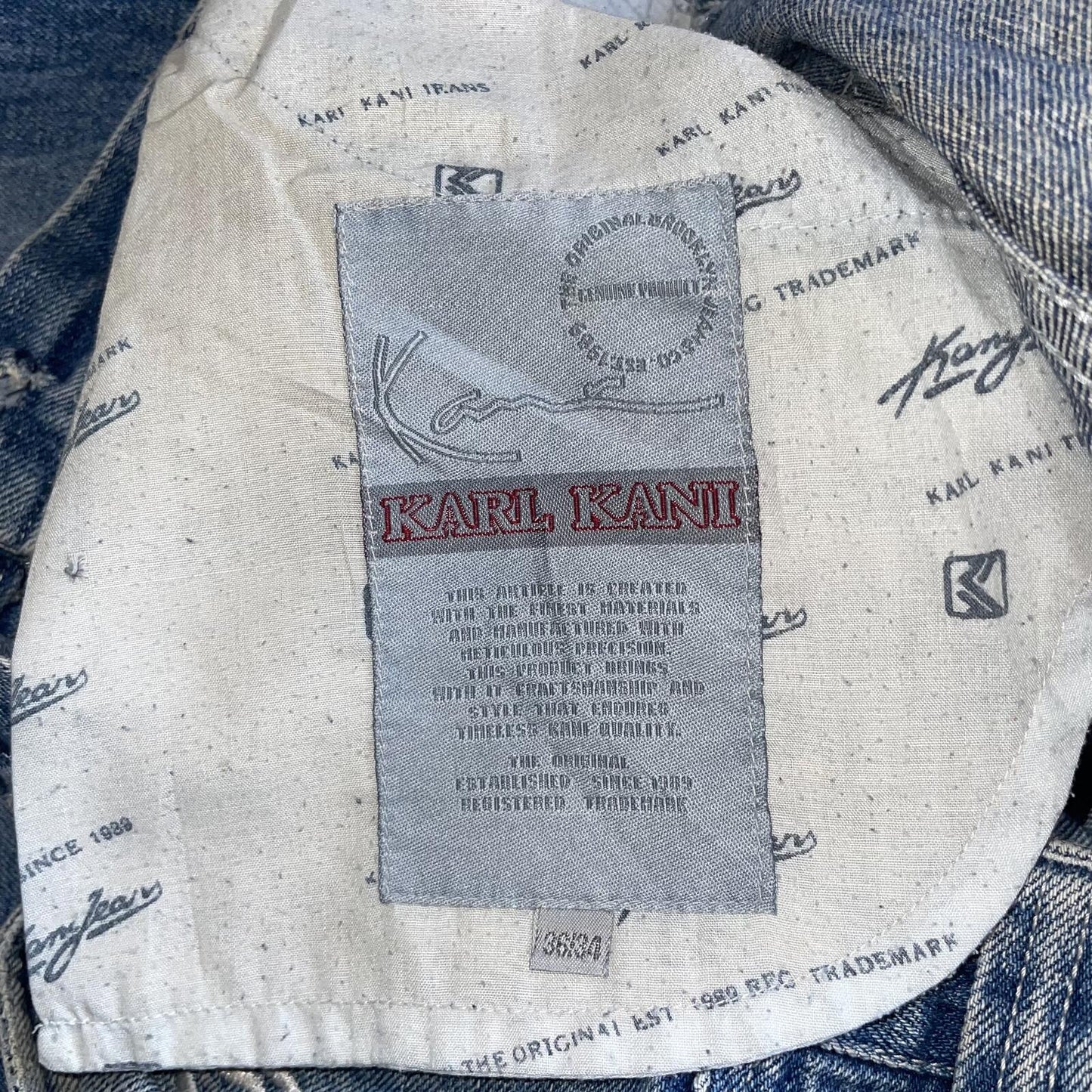 Karl Kani 00s Embroidered Signature Baggy Jeans 36x31