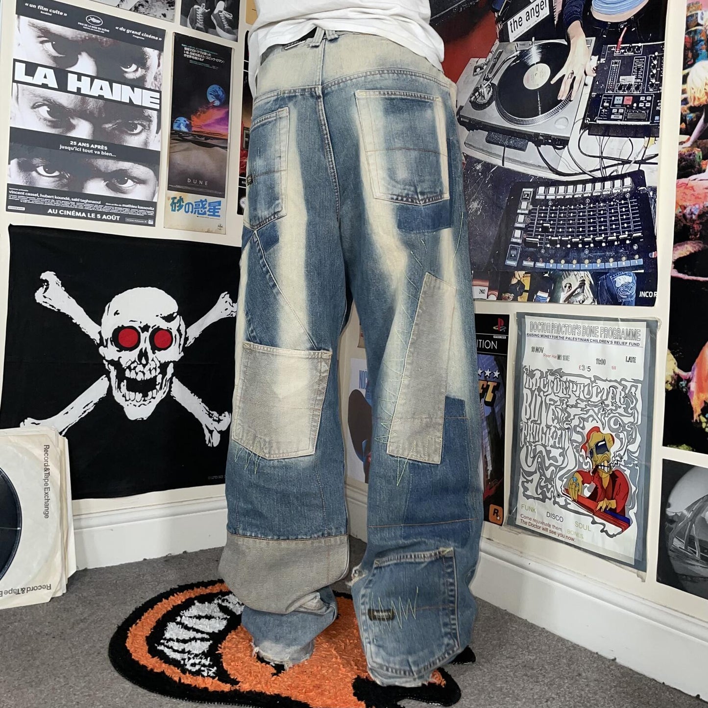 Akademiks 00s Patchwork Embroidered ‘Pockets’ Jeans 36x33