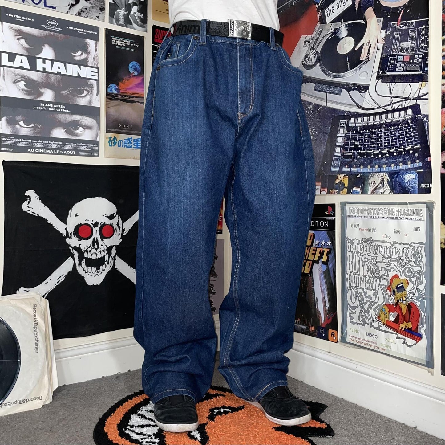Ecko Unltd. 00s Baggy Embroidered Blue Jeans 46x33