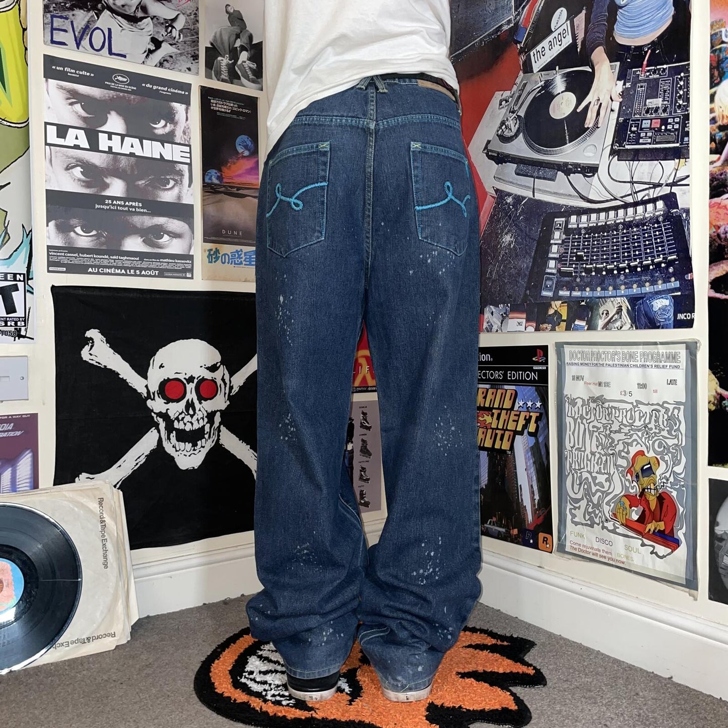 LRG 00s Embroidered Baggy Denim Jeans 36x34