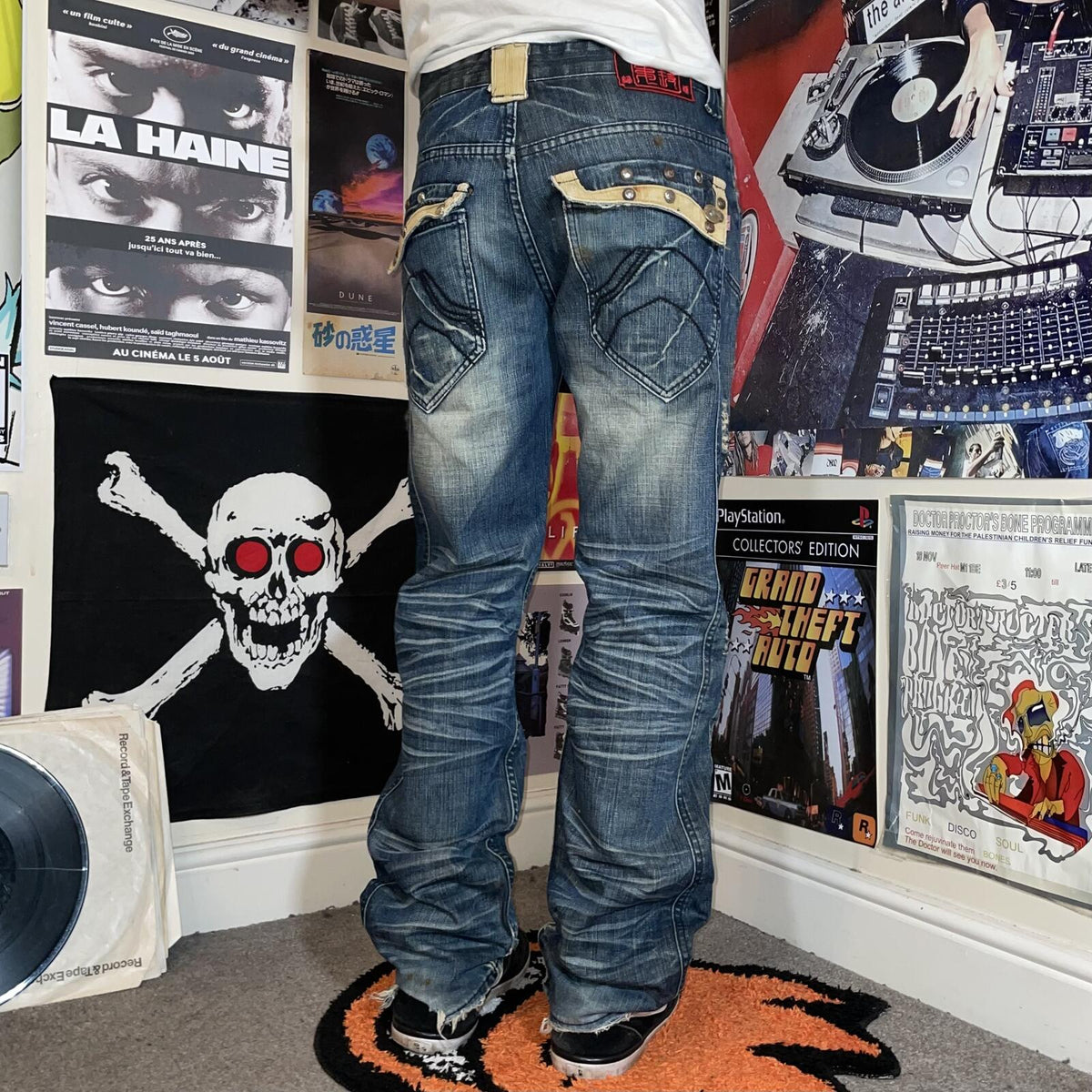 S.D.E Special 00s Printed Japanese Jeans 32x33