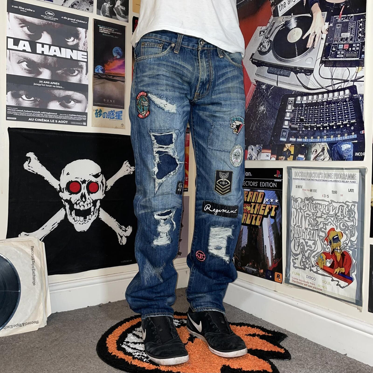 Zetetic 00s Patched Japanese Denim Jeans 32x33