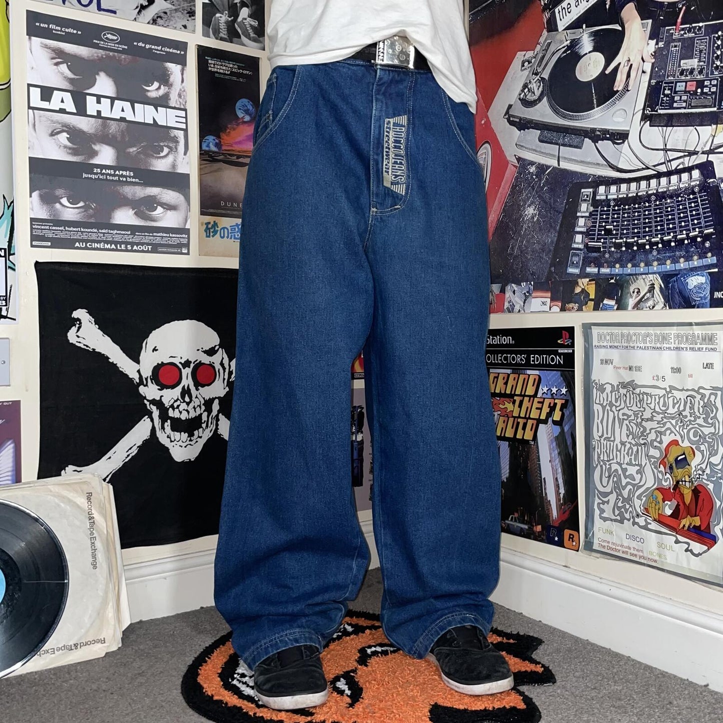 Rocco 00s Embroidered Baggy Denim Jeans 36x32