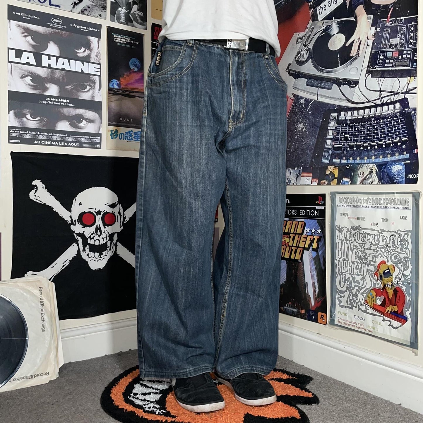 Karl Kani 00s Embroidered Gold ‘K’ Baggy Jeans 40x29