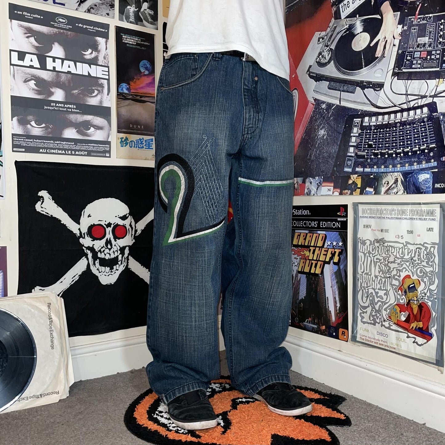 Southpole 00s Printed Baggy Denim Jeans 38x32