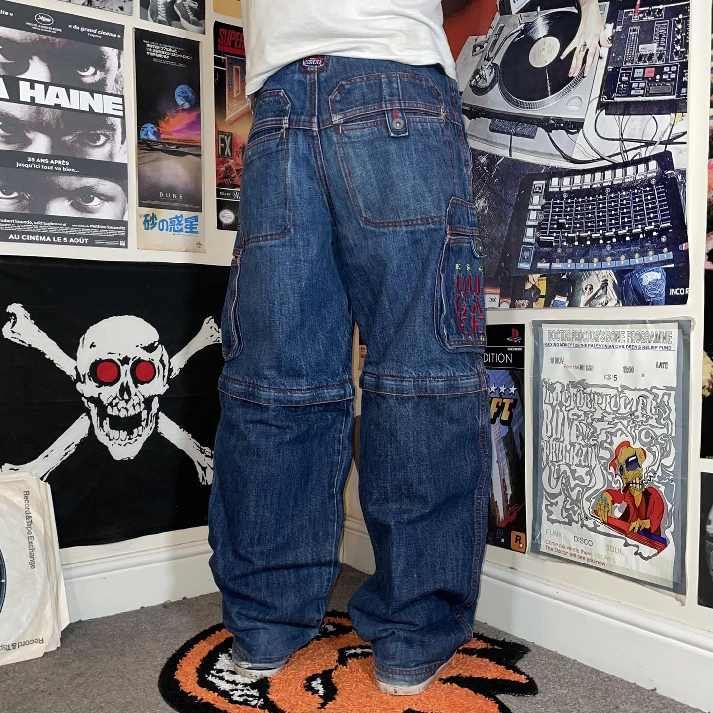 Esco 00s Zipoff Embroidered Heavy Cargo Jeans 28x32
