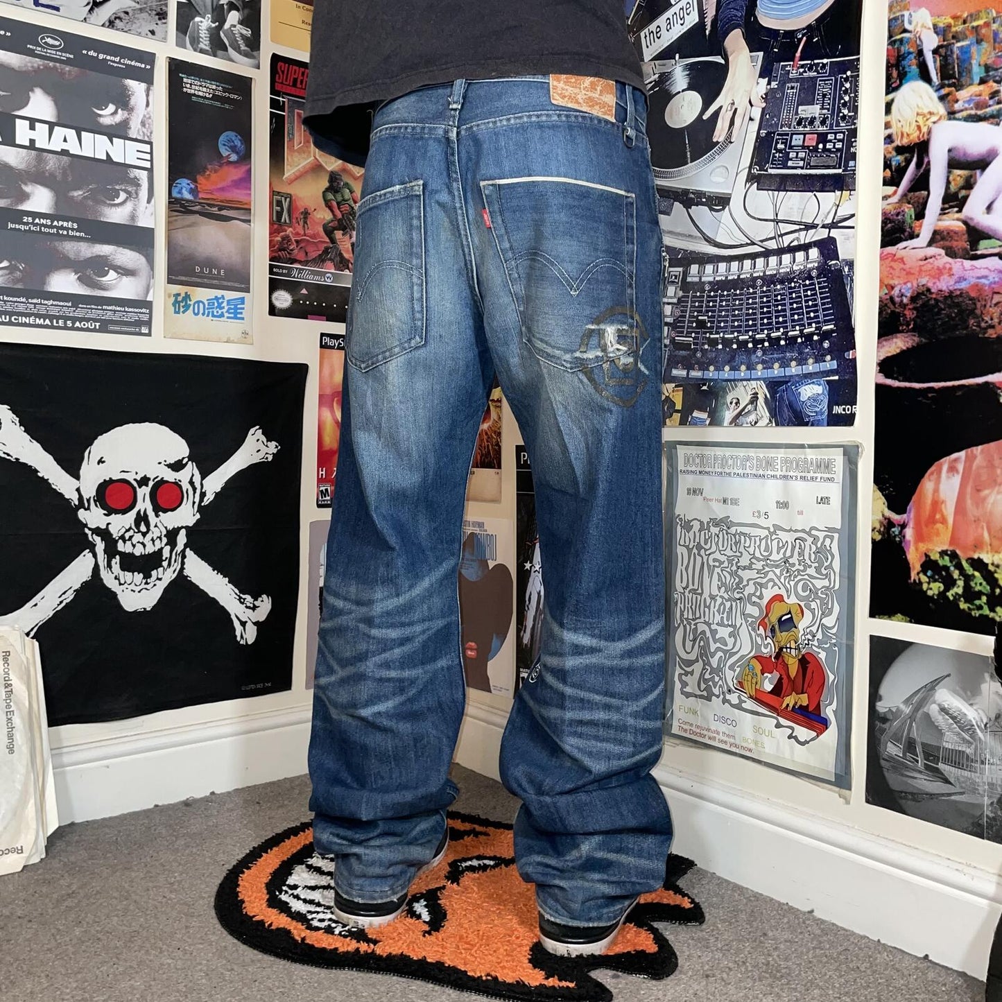 Levi’s x CLOT x Kazuki '09 Printed/Embroidered Designer 505 Jeans 34x33